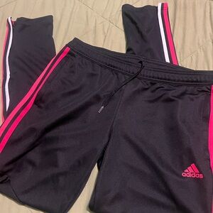 Adidas women’s Black and colored Track Pants size large